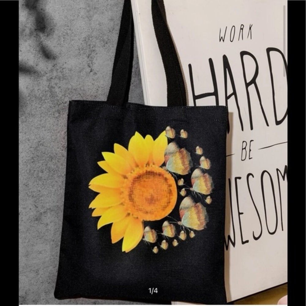 Sunflower Graphic Shopping Bag - Picture 5 of 6